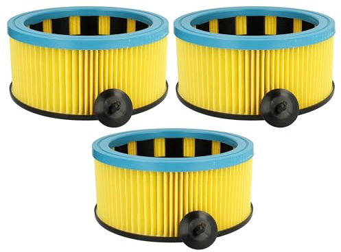 vhbw 3x Faltenfilter kompatibel mit Eibenstock SS140, SS1200 Staubsauger - Patronenfilter, Gelb Schwarz Blau, Abwaschbar