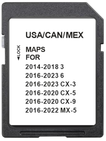 lawyomus GPS Navigation SD Card Compatible with 2014-2023 3/6 / CX-3 / CX-5 / CX-9 / MX-5, USA/CAN/MEX Maps, 14-23 3/6/CX3/CX5/CX9/MX5