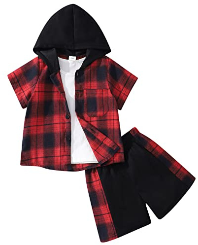 Toddler Boys Stampa a Righe a Maniche Corte Cappotto Top e Pantaloncini Bambino Bambini 2PCS Set&Outfits Completo Estivo 5 Anni