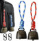 Husalsea Set di 2 Campanelli Anti Orso, Campanella a Mano in Metallo, Campanaccio Vintage per Mucca, Fischietto per Cani, Allarme di Sicurezza, Decorazione Elegante e Accessorio Multifunzione