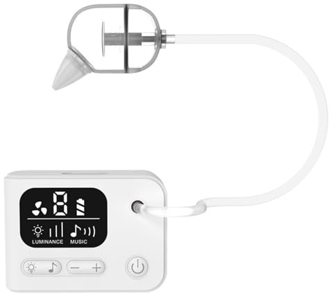 Spalivivre Aspiratore nasale elettrico per bambini, con 3 punte in silicone e 9 livelli di aspirazione, pulitore automatico per naso per neonati con musica lenitiva e funzione luce, anti-riflusso