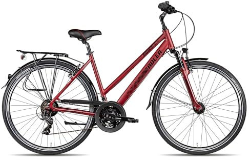 Adler Verona Trapez Trekkingrad | 28 Zoll Damenfahrrad | 21-Gang Schaltung | Felgenbremsen | inkl. Straßenausstattung