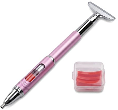 Diamond Art Pens with Refillable Wax, Professional Painting Pen Set with Metal Correction Plate, Self-Stick Drill Pen Accessories for DIY Craft Art Painting - Purple