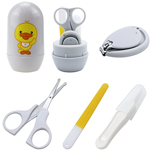 Newzc Baby Nagelset 4 In 1 Baby Pflegeset Mit Nagelfeile Nagelknipser Nagelknipser Baby Sicher Und Nasenpinzette für Kinder Und Neugeborene Weiß