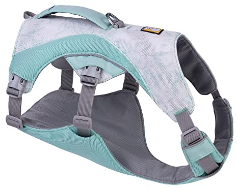 RUFFWEAR Swamp Cooler Hundegeschirr und Griff, leichte Laufausrüstung hält Haustiere bei heißem Wetter kühl, Verstellbar, stark und kühlend, 2 Leinen-Portale, Sage Green (X Small, 43-56cm)