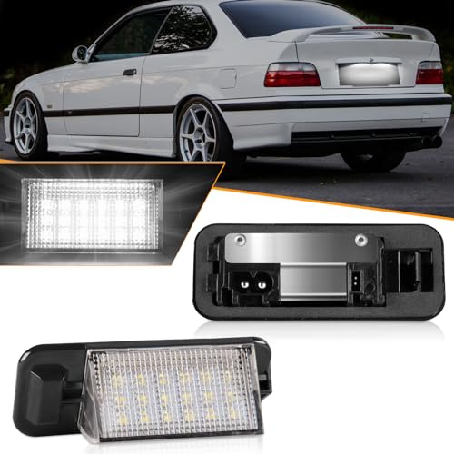 OZ-LAMPE LED registreringsskylt lampor för BMW 3series E36,LED Bilskyltsbelysning utan felmeddelande,LED Bilskyltsbelysning lampa Bakljus | Registreringsskylt med Canbus, registreringsskyltbelysning LED 2 stycken
