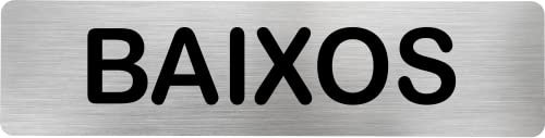 MovilCom® - Señal de acero inoxidable BAIXOS | Placa puerta EN CATALAN | Señal informativa | Cartel Puerta 200X50mm