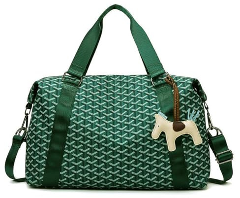 Weekender Duffel Sport Gym Bag Overnight Travel duffle Bags with Shoe Compartment Wet Pocket, S1-Check Green, One Size