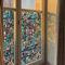 Neukids 90x300cm Doppelseitige Blaue Magnolie Fensterfolie, Statisch Haftend Sichtschutzfolie, Selbstklebende Fensterfolie Buntglas Fensterfolie Muster Schlafzimmer Wohnzimmer Küche Dekorfolie