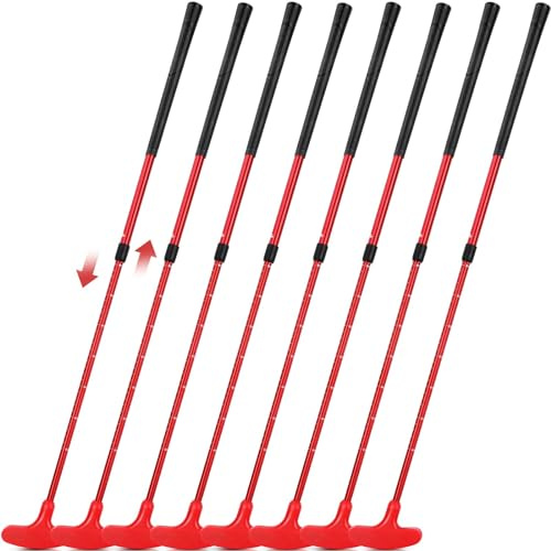 Leyndo 8 Pack Golf putters for Men and Women Two Way Mini Golf Putter Adjustable Length Right or Left Handed Golfers Kids Clubs Set for Teenagers Junior Adult(Red)