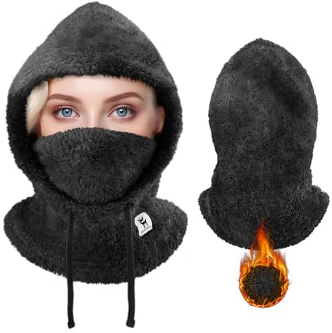 Qunature Sturmhaube Winter Warme Balaclava Thermo Winddichte Sturmmaske Skimaske für Outdoor-Aktivitäten wie Radfahren Motorradfahren Snowboarden Skifahren Nackenwärmer für Damen/Herren Unisex