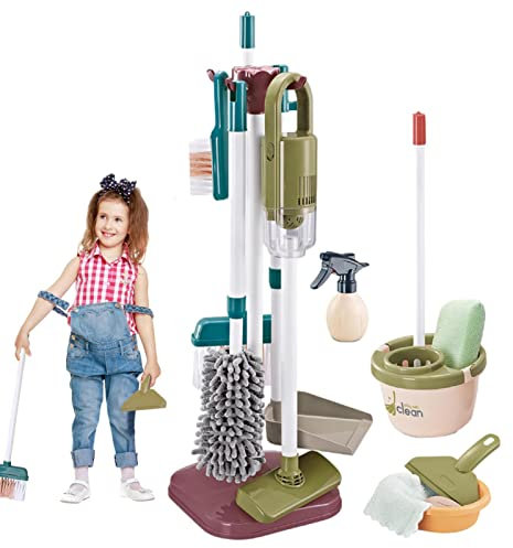 tongfeng Putzset Für Kinder - Tragbares Rollenspiel - Haushaltsspielzeug Rollenspiele Set - Rollenspiel Reinigungsset - Haushalts Reinigungsspielzeug Set - Multifunktionales Kinder Besen Und Mopp Set