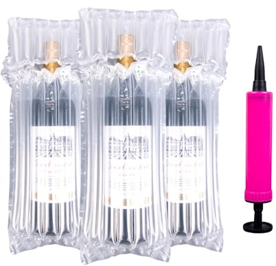 11pcs Wine Bottle Protectors, Inflatable Column Packaging Air Bags, Reusable for Luggage, Airplane, Travel, Transport Inflatable Bags, with Free Pump