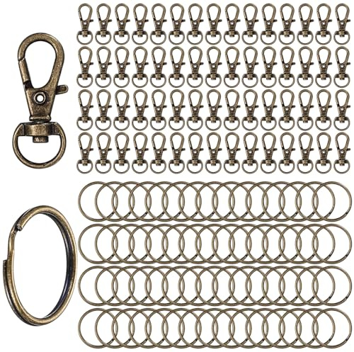 60 Pezzi Moschettoni in Metallo, Chiusure Girevoli in Metallo per Artiglio di Aragosta, Girevole Portachiavi per Borse Accessori Artigianato Portachiavi Fai da Te