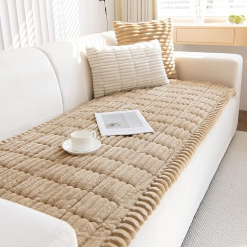 ShowyLive Cord Sofa überzug 1/2/3/4 Sitzer L Form Couch Überzug Ecksofa rutschfest Hund Katze -Antirutsch, Anti Slip Sofabezug Sofa Überwurf (Khaki, 70 * 180CM)