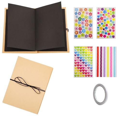 Fotoalbum zum Selbstgestalten 5 inch, Scrapbook Album, 34 Seiten DIY Fotoalbum Klein als Geburtstagsgeschenk, Fotobuch Klein, Abschlussgeschenk oder Hochzeitstagsgeschenk (17,5 x 11,5cm)
