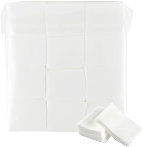 1200 almohadillas de algodón cuadradas no tejidas blancas suaves y finas sin pelusas, almohadillas de algodón cosméticas para quitar maquillaje y esmalte de uñas