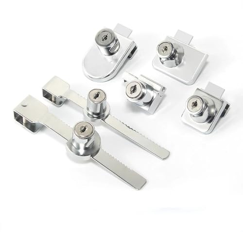 Serrure de porte simple en métal et verre, en alliage de zinc, for vitrine, armoire, avec clé, quincaillerie for meubles, 1 pièce(Model D)