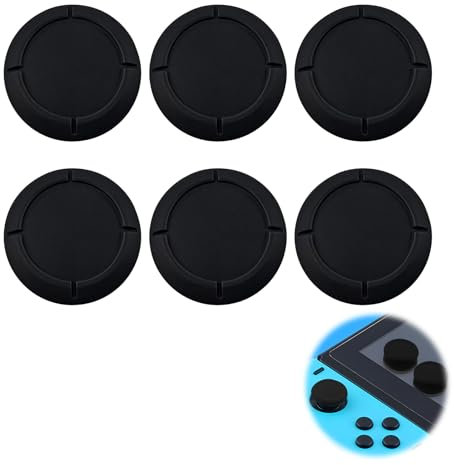 tiyiyok 6 Pièces Capuchon de Joystick, Capuchons de Joystick de Rechange, Capuchon de Remplacement pour Manette de Console de Jeux, Noir (Pièces de Rechange)