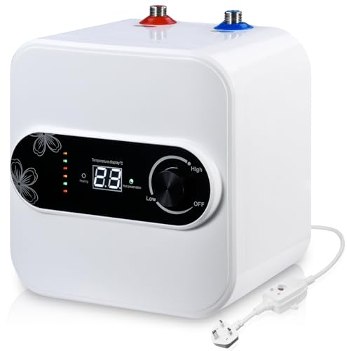 Victoam Mini Electric Water Heater, 10L 1.5KW 220V Portable Water Heater, IP4X Waterproof, Storage Water Heater for Kitchen Bathroom Home Pet Washing