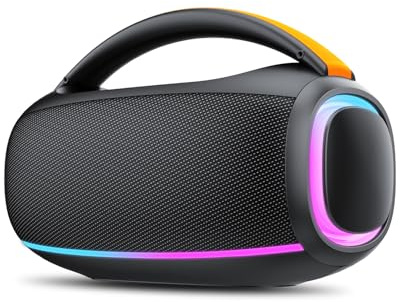 Ajblg Portable Bluetooth Speaker, IPX7 Waterproof Outdoor Speakers, Subwoofer, 80W Speakers Wireless Bluetooth withe 2EQ, USB Playback, TWS Pairing, RGB Lights, 24H Playtime for Party, Home, Camping