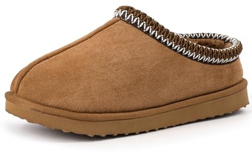 Fallzor Slippers for Women Fluffy Slip On Warm Winter Ladies Slippers House Outdoor Faux Suede Comfortable Soft Lining Mule Slippers Gifts for Women