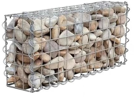 Recinzione in pietra gabbionata zincata 10 x 10 cm filo da giardino parete rocciosa resistente maglia di ferro per esterni paesaggistica 2x0.3x1m Dimensioni