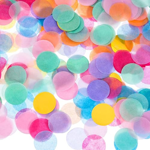 6000 Pezzis Coriandoli Colorati, 2,5 cm Rotondi Colorati, Decorazione da Tavolo per Compleanno, Matrimonio, Festa, Decorazione, 50g