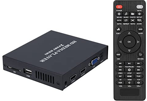 ZXNQ Streamer de código de Alta definición HDMI de 2 Puertos 1080P Reproductor de Publicidad Independiente U Disk Caja de reproducción de Video