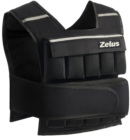 ZELUS 60lb Weighted Vest with Adjustable Weights for Exercise, Weight Vest for Men, Workout Vest for Home Workouts Cardio Strength Training Weight Loss (60lb-Sandbags)