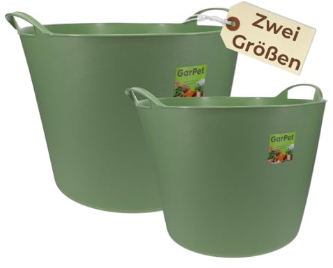 Flexibler Eimer 42 L Plastikkorb Wäschewanne mit Henkel Kunststoff Wäschekorb Flexibel Universeller Tragekorb Gartenkorb Mehrzweckkorb Haushaltskorb Futtereimer Groß