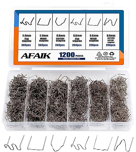 Agrafes Chaudes Métal Agrafes de Soudage de Voiture 1200 PCS 0.6mm/0.8mm Agrafes De Soudure Plastique Avec Boîte pour Réparation De Pare-Chocs De Voiture Soudage de Carrosserie