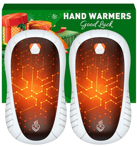 Hand Warmers Rechargeable 2 Pack FANDLISS 6000mAh Portable Reusable Hand Warmer,USB Rechargeable Hand Warmer 3 Heat Levels Up To 55°C For Raynauds,Outdoor,Camping,Women Mens Gifts (Black-White)