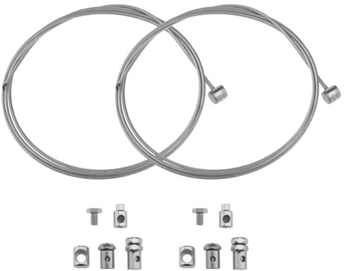 YINETTECH 2 Sets Throttle Clutch Cable Repair Kit with Solderless Nipple Sleeve and Nut Set Compatible with Lawnmower Rotovator Ride On 100cm
