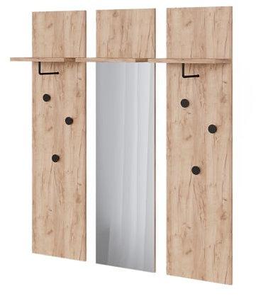 Vicco Wandgarderobe Siri, Goldkraft Eiche, Set mit 3 Wandgarderoben