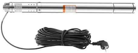 Djupbrunnspump 2 tum 220 V brunnspumpar max flödeshöjd 180,45 fot & max flödeshastighet 264,2 galloner/H & max vattendjup 35 m, dränkbar vattenpump för sötvattenförsörjning bevattning