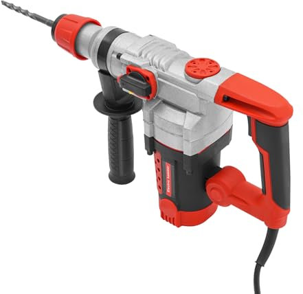 Martello perforatore SDS-Plus, martello perforatore a percussione e valigia, set di martello demolitore elettrico, trapano a percussione professionale, martello elettrico con 4 punte da 2200 W