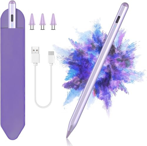 TQQ Penna per Tablet, 2.0 Stylus Pen Tablet Android Compatibile con Samsung/Lenovo/Xiaomi/Huawei/iPhone/Touch Screen, Stylus Penna con Sensibilità all'inclinazione con 4 Punte