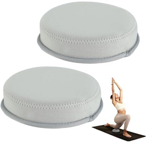 ECOESPTI Yoga Knee Pad, 1.57 Inch Thick, Memory Foam and EPE Foam, for Knees Elbows Wrist Hands Head Yoga Pilates Work Out Kneeling Pad, Exercise Mat, 2 Light Gray