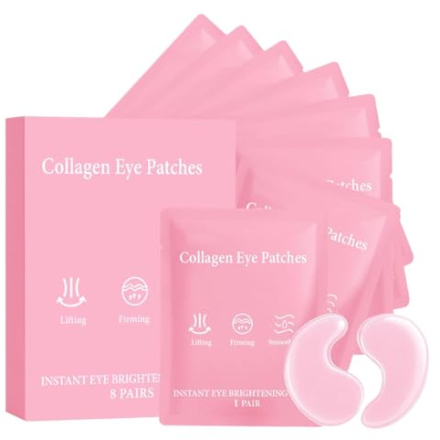 JINGLING Almohadillas para los ojos, productos hidratantes para el cuidado de la piel - 8 pares de almohadillas naturales para debajo de los ojos, para mujeres, hombres, madres, hombres, secos