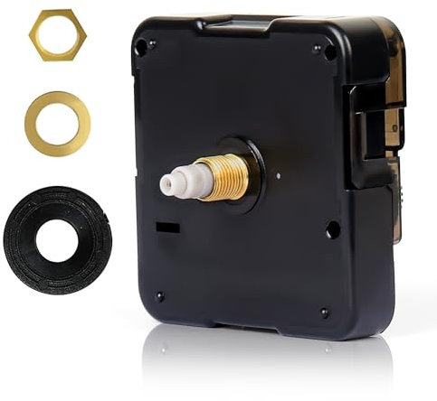 Esteopt Replacement Movement Silent Mechanism Quartz Wall Clock Mechanisms DIY Motor Tool Ultra-Silent Battery Powered Operated Clock Part Repair Kit (black 16mm)