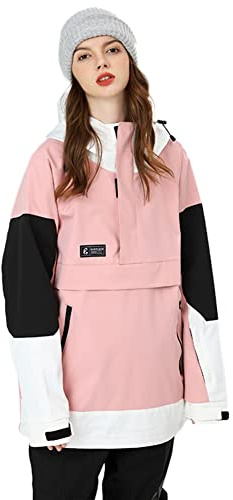 HOUZONIY Skijacke für Damen wasserdichte Wanderjacke Snowboardjacke Outdoor Winddichte Warmer Mantel Jacke für Winterwandern Sport(Rosa S)