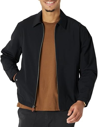Amazon Essentials Bomber da Uomo, vestibilità Comoda, Leggero, Elasticizzato, con Cerniera, Nero, XXL