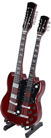 Trä miniatyrgitarr elegant mini elgitarr musikinstrument modell med stativ