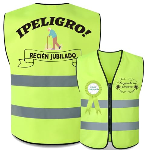 Scettar Regalo Hombre Jubilación Chaleco Reflectante per Despedida de Trabajo Regalos Jubilacion Con insignia Accesorios Adornos per Festa de Jubilacion Hombre