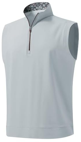 M MAELREG Men's Golf Vest Dry Fit Stretch Moisture Wicking Layer Lightweight Casual Vests Mens Pullover Quarter Zip