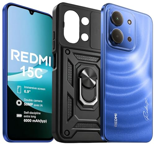XIAOMI Redmi 15C Smartphone(Coque Inclus), 4Go RAM 128 Go ROM, Triple caméra arrière de 50MP avec IA, Écran 6,9 Pouces Batterie 6000 mAh, Affichage de Soins oculaires 120 Hz (Bleu)