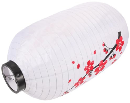 Housoutil Lanterne Japonaise Suspendue 30 CM en Tissu Résistant aux Intempéries Motif Fleur de Prunier Décoration Extérieure pour Restaurant de Sushis et Festivals Lanterne Traditionnelle