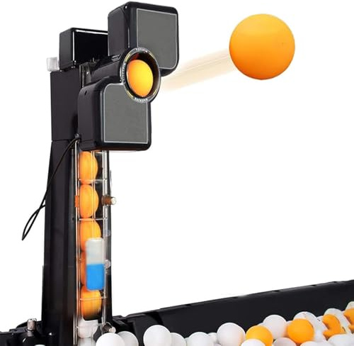 Multi-rotation bordtennisrobot med automatiskt bollinsamlingssystem, anpassningsbar hastighet och frekvens för träning och spel