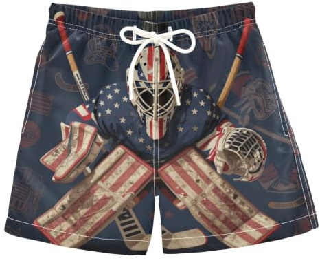 dekor gåva snabbtorkande småbarn badshorts 2T – 14 år 2T | Baddräkt för barn, målvaktshjälm ishockey 4 juli, trajes de bano para nino
